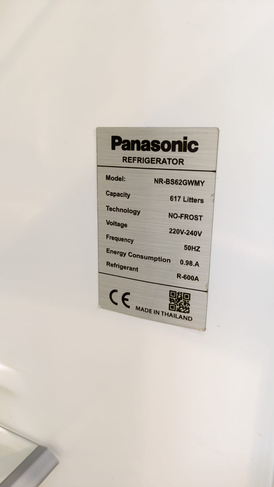 Panasonic Thailand Inverter Side By Side Refrigerator