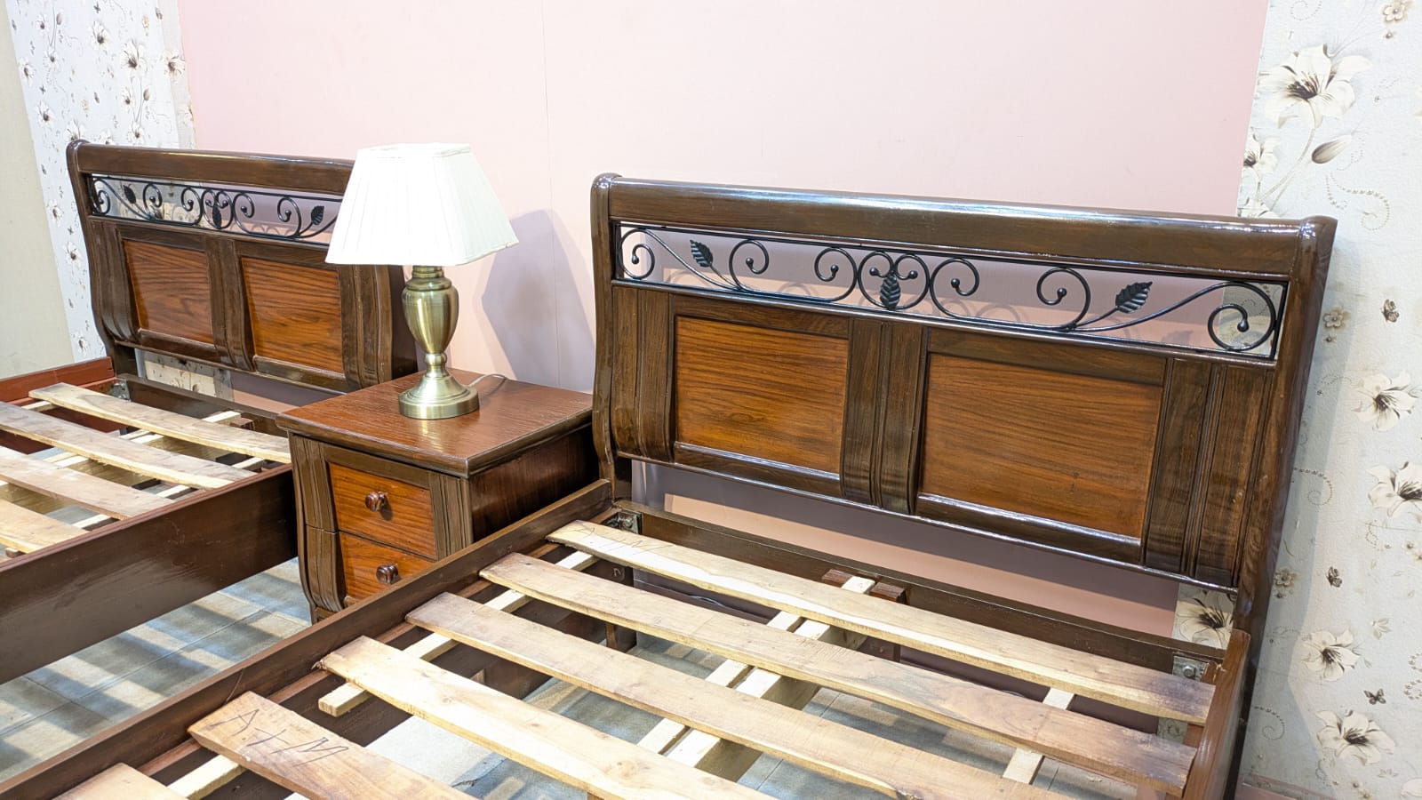 Solid Sheesham Wood pair Of Single Bed