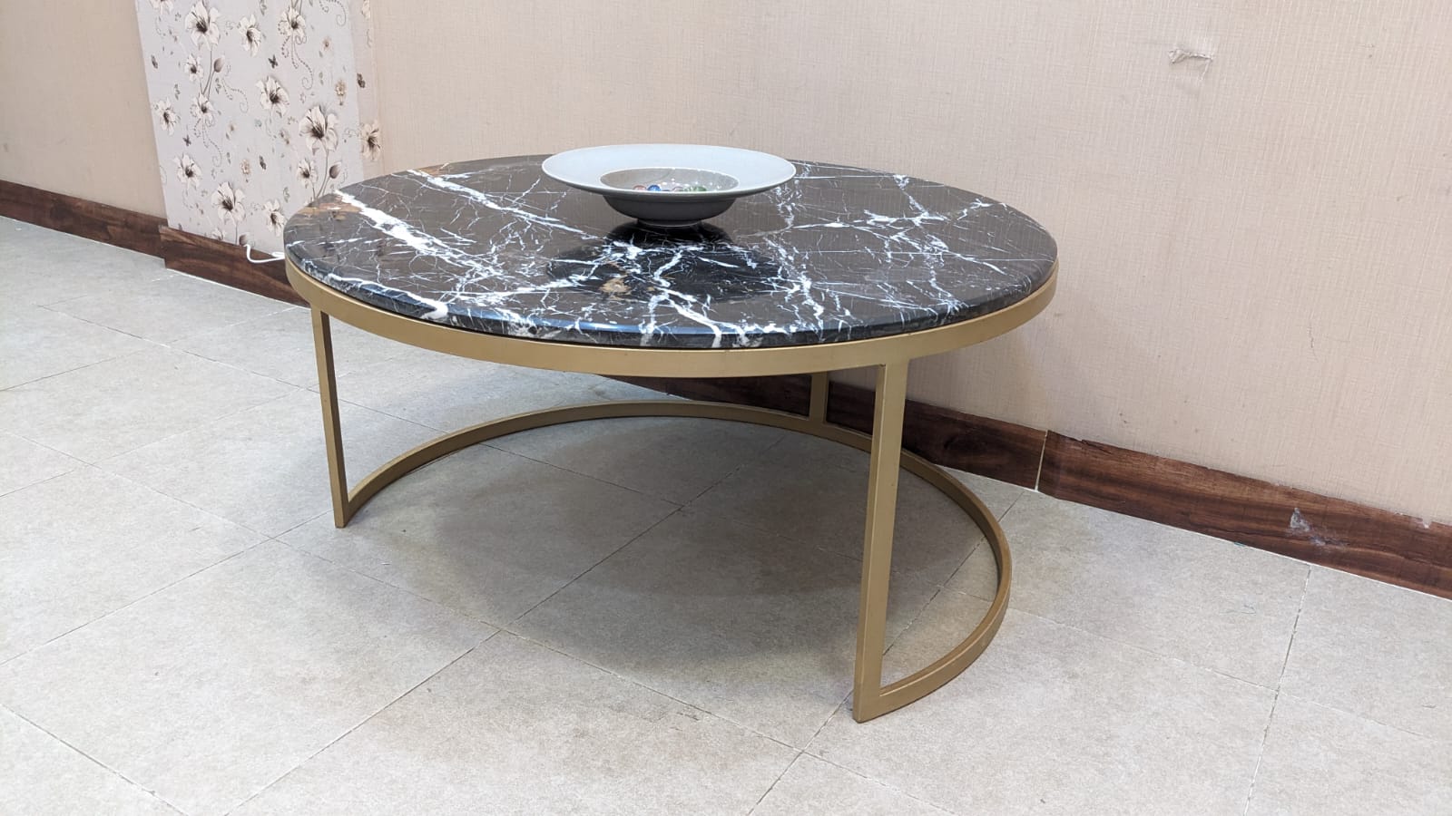 Marble Top Center and Side Tables Set