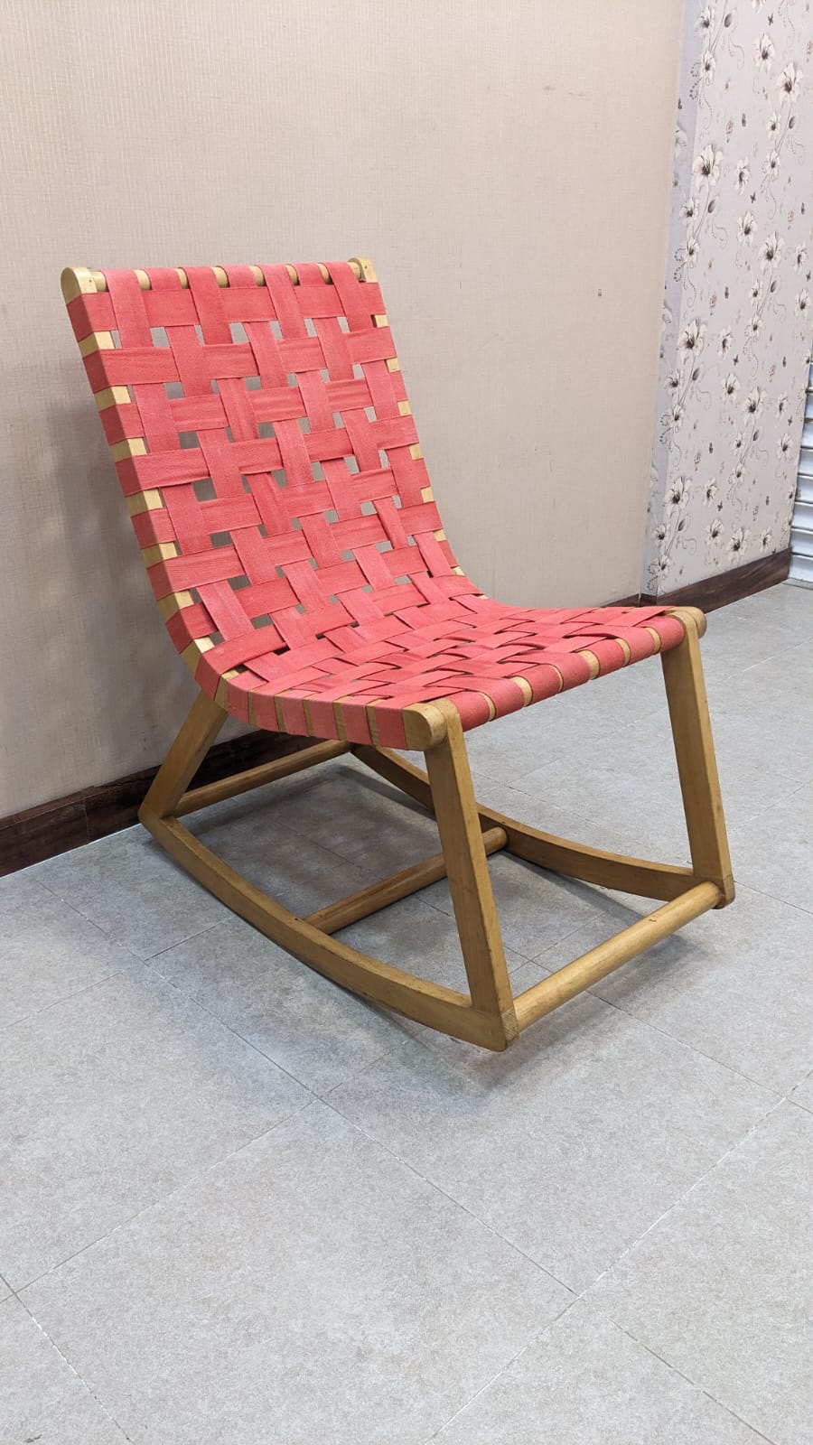 Imported Solid Beech Wood Rocking Chair