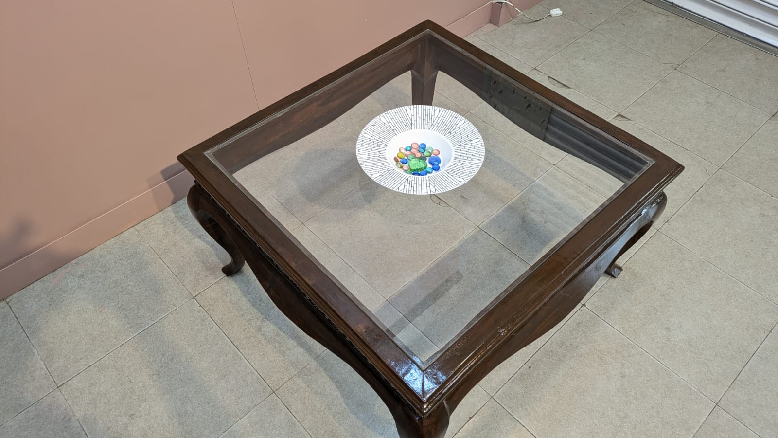 Solid Sheesham Wood Centre Table With 2 Side table Set