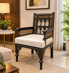 IMPORTED ANTIQUE MIDDLE EASTERN MOORISH ARMCHAIR
