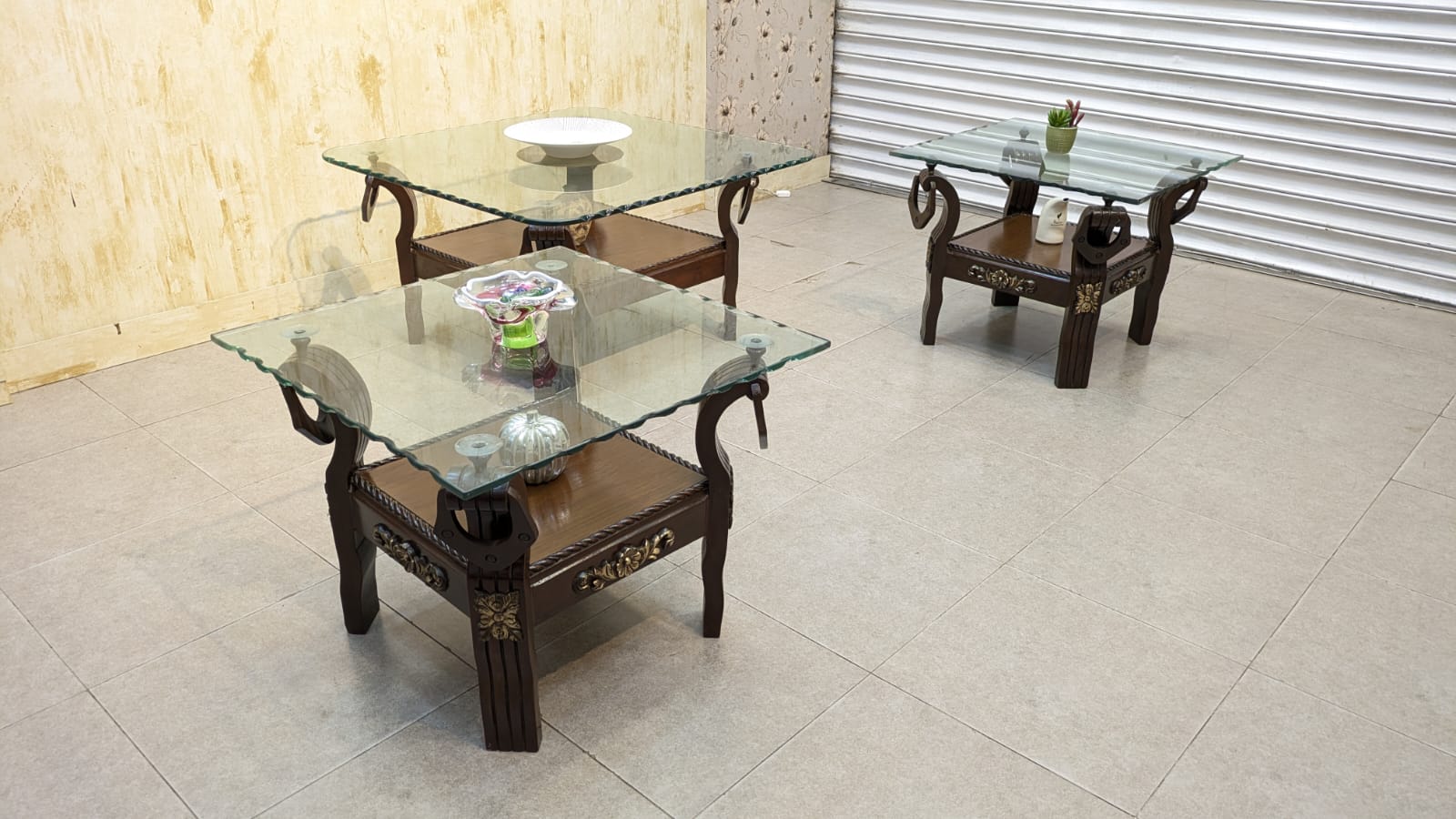Center Table with 2 Side Tables Set