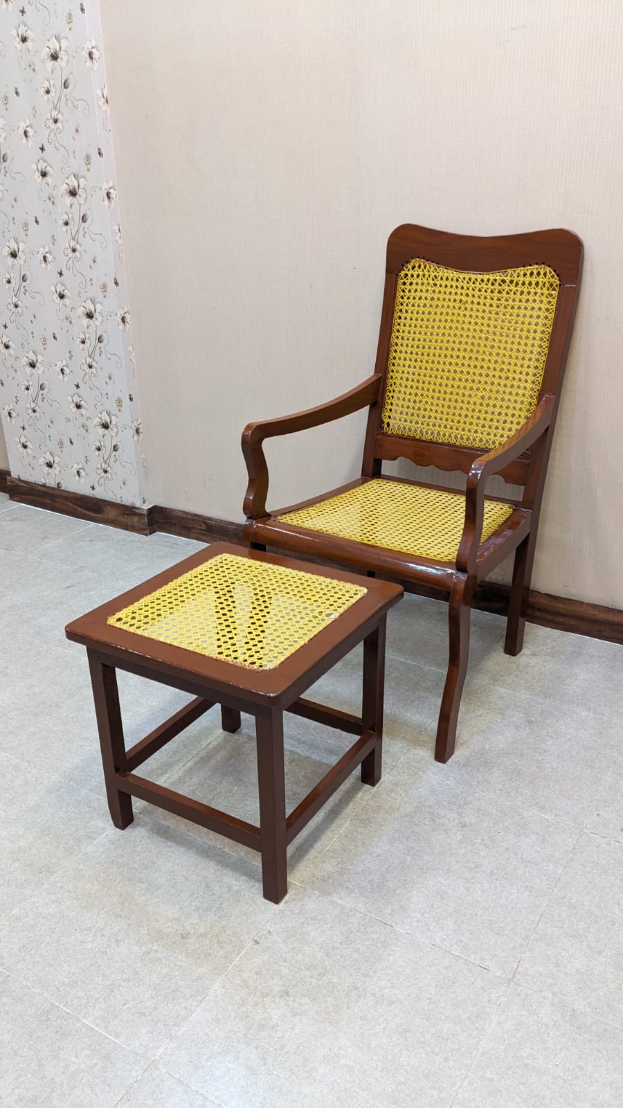 ✨ Antique ✨ Arm Chair with Stool