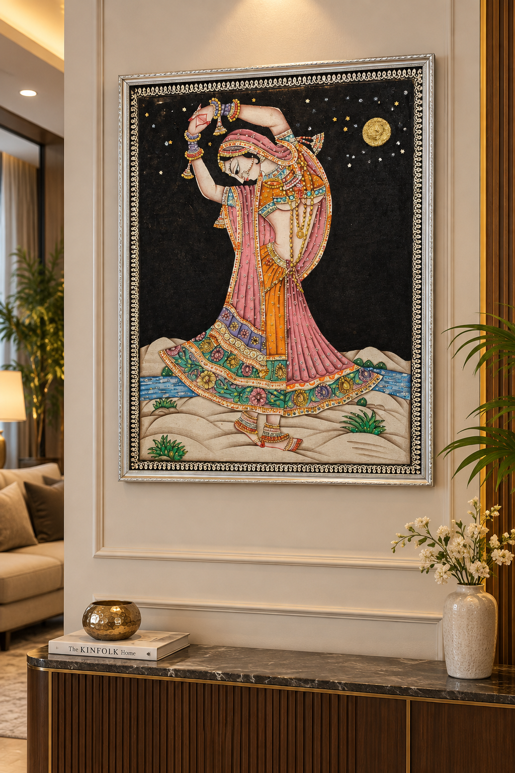 Traditional Rajasthani Folk Art – Wall Mounted Frame