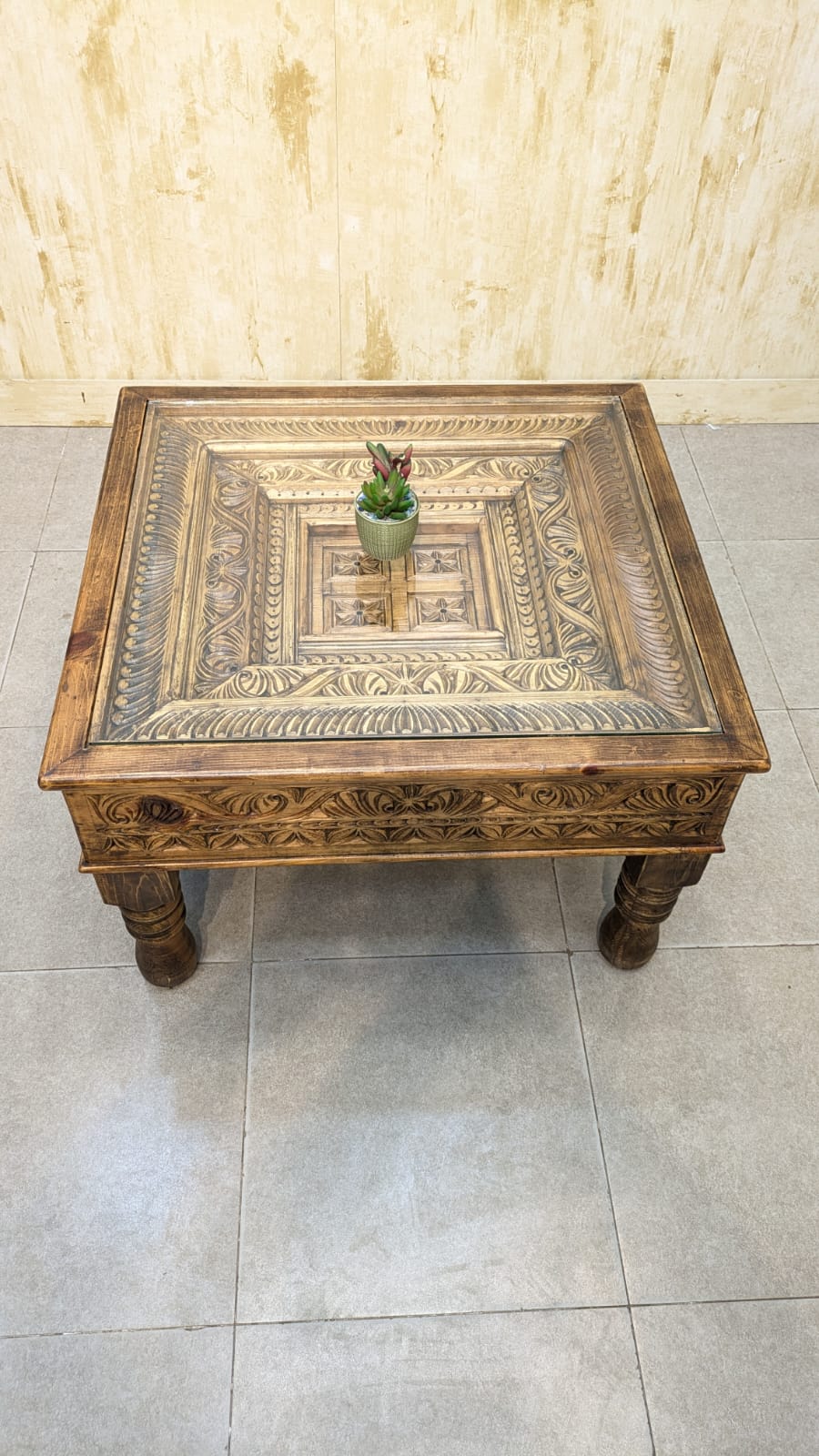 Solid Diyar Wood Pair Of Corner Tables