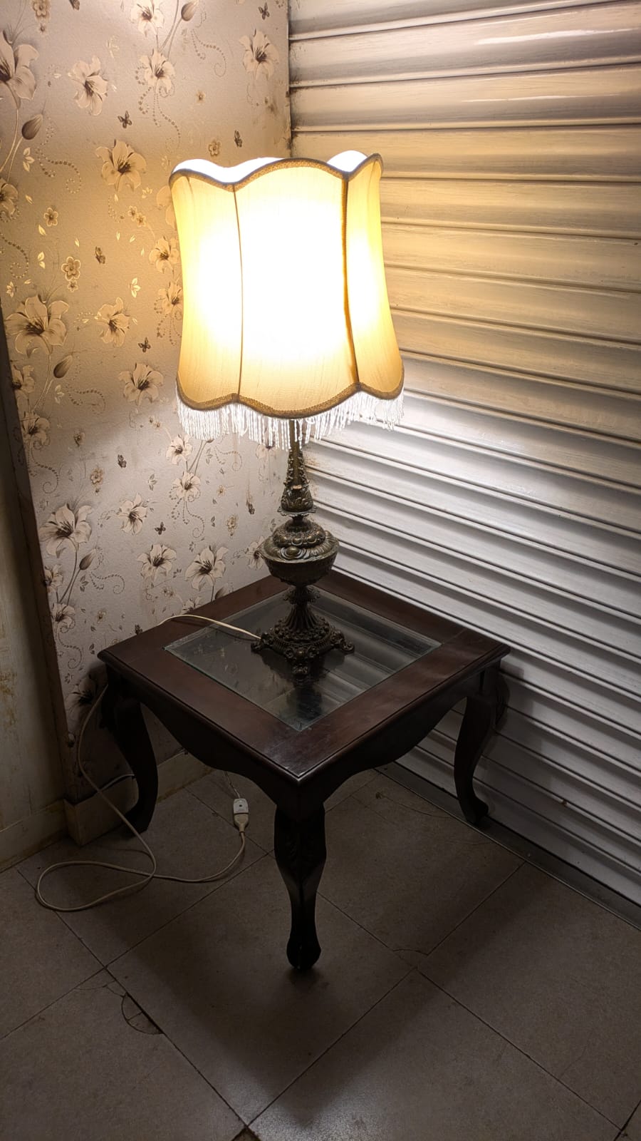 Imported Vintage Pure Silver Table Lamp