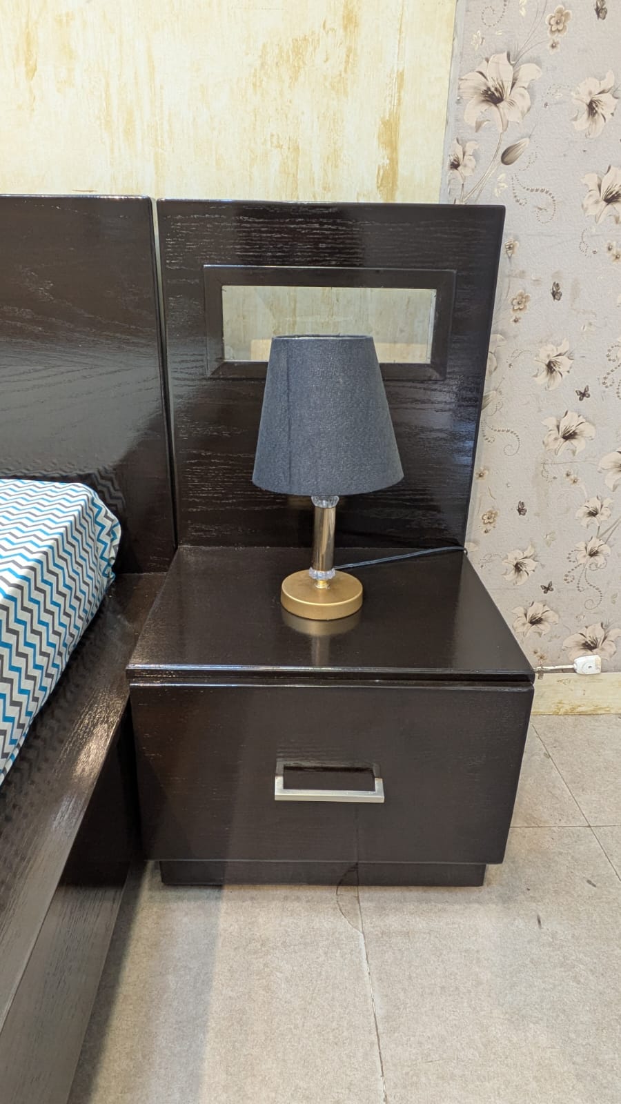 Single Bed with Mattress and 2 Side Tables