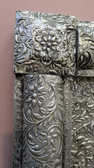 Elegant Handcrafted Silver Console Table with Mirror