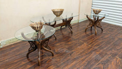Pure Sheesham Wood Center & Side Tables Set