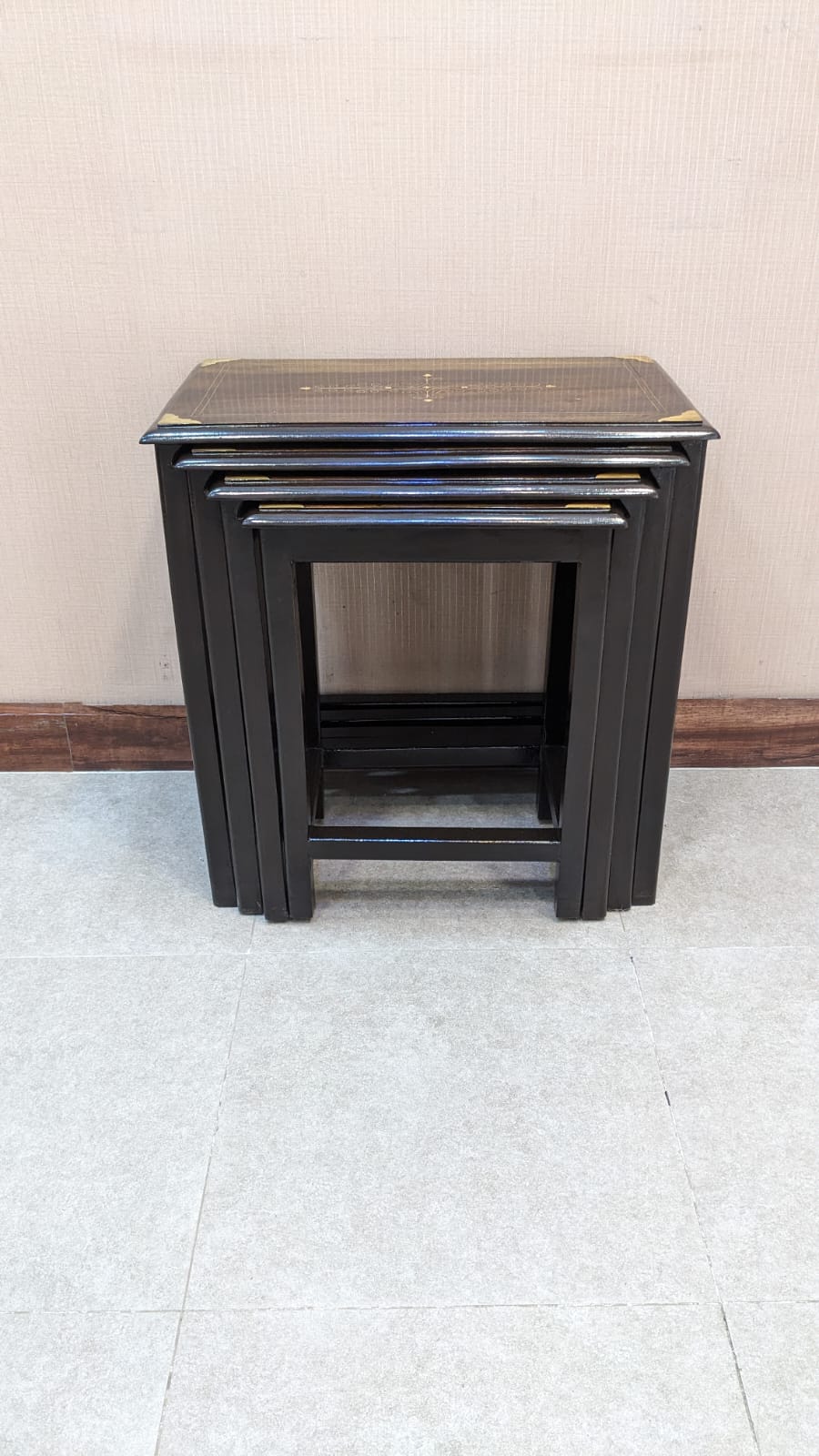 Solid Sheesham Wood Nesting Tables Set