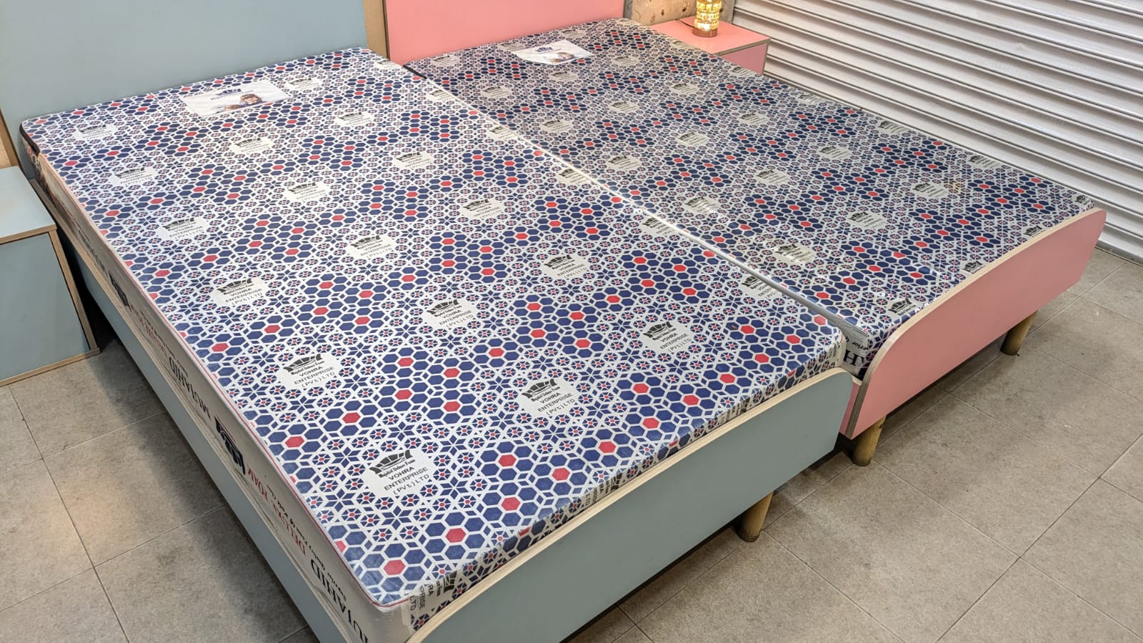 Habitt Pair of Single Beds with Side Tables and Mattress
