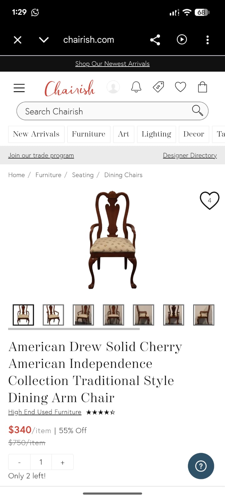 Imported pair of coffee chair