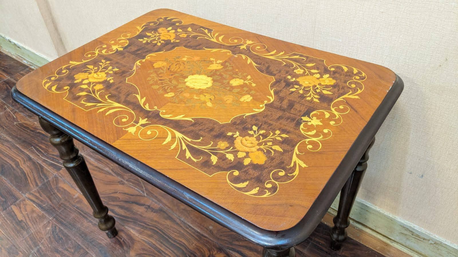 🔥Antique Imported Italian🔥 Nesting Wooden Modern Marquetry Classic Table