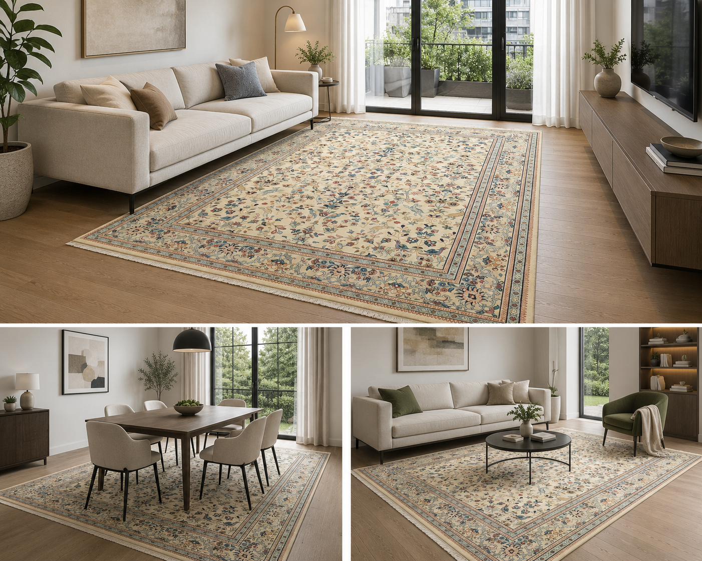 Vintage Persian Shikargah Hand Knotted Carpet