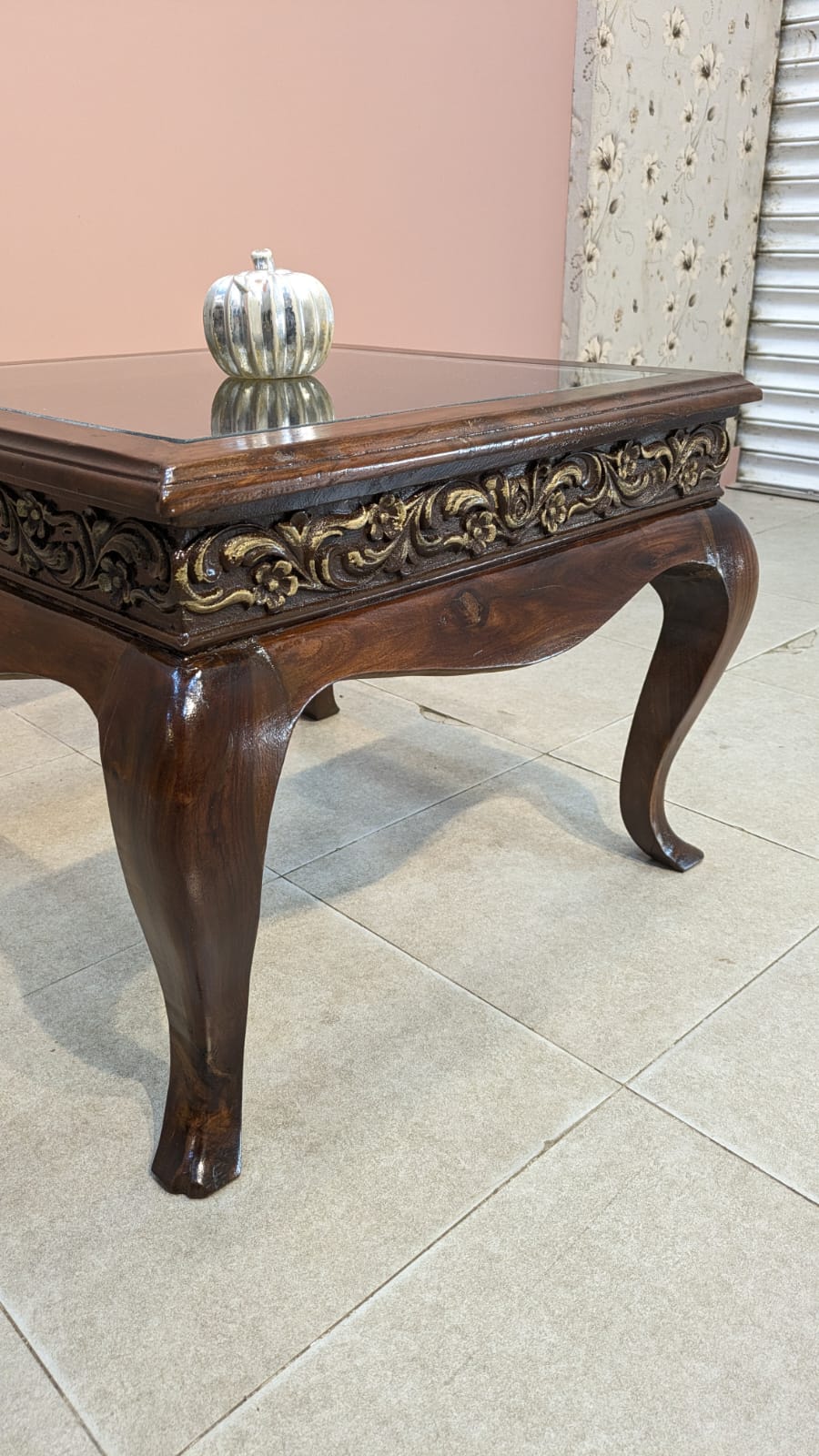 Solid Sheesham Wood Centre Table With 2 Side table Set
