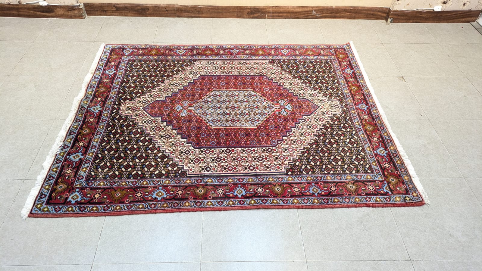 Vintage Persian Bidjar Hand Knotted Carpet