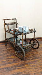 Solid Sheesham Wood Tea Trolley