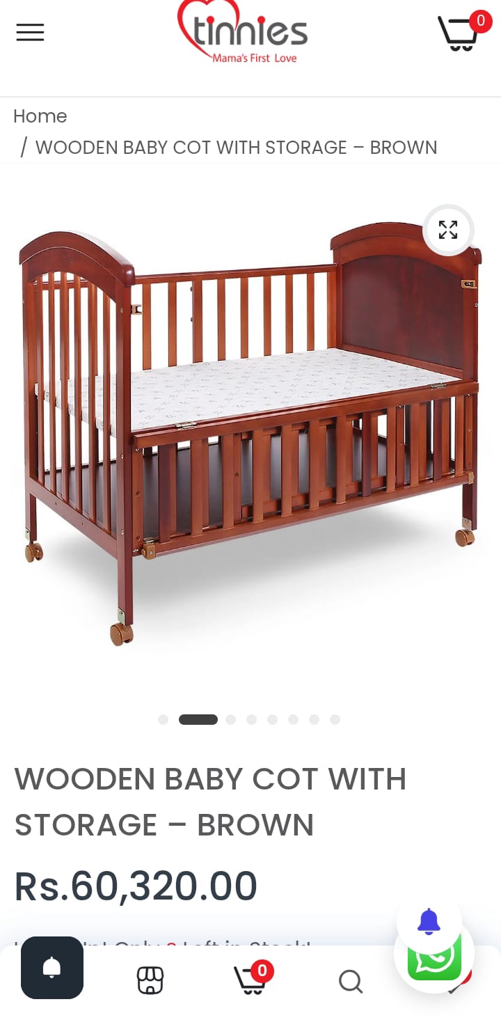 Imported Little Tinnies Baby Cot with Mattress