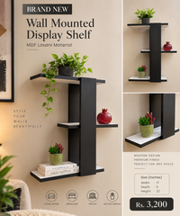 Wall mounted display shelf