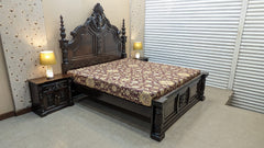 100% Solid Sheesham Wood King Size Bed Set