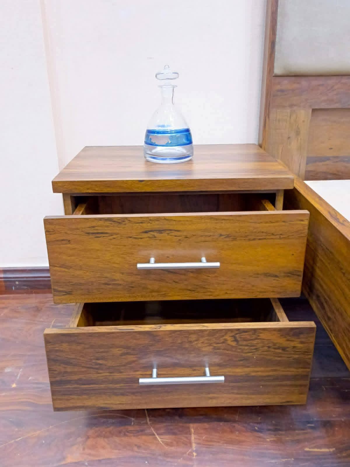 Panel Design Single Bed with 1 Side Table