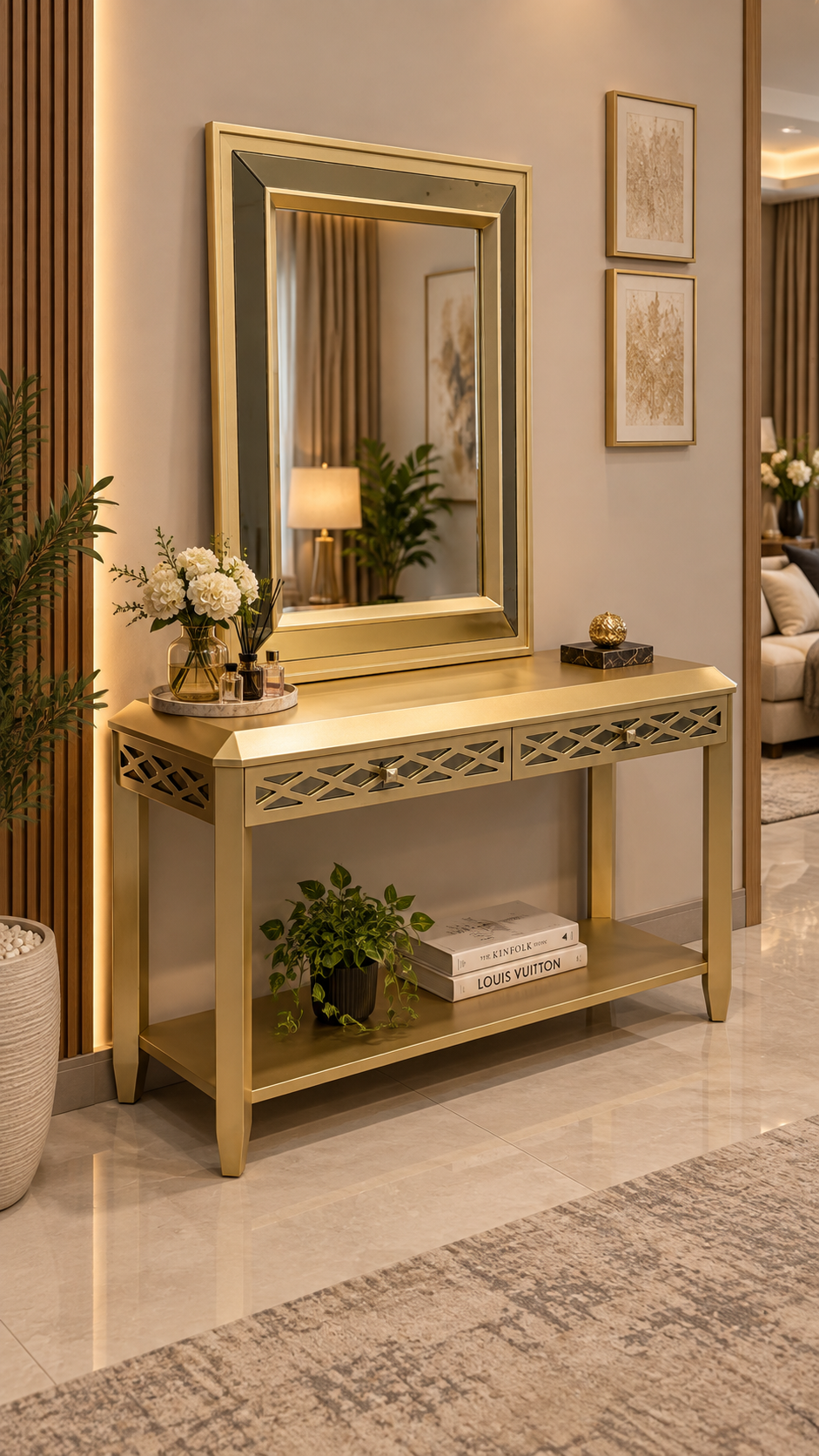 Console With Wall Mounted Mirror Home Centre Dubai