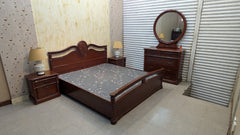 Elegant Sheesham Wood and ply King Size Bed Set