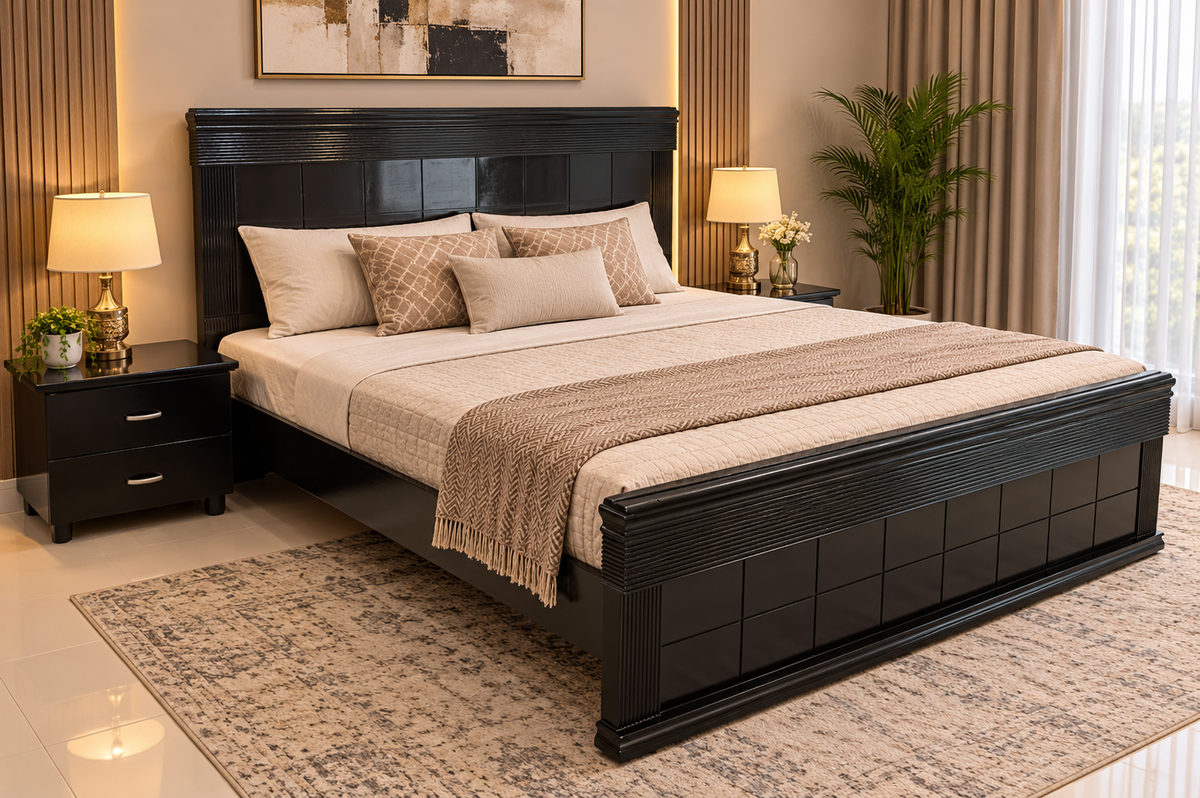 King Size Bed With 2 Side Tables