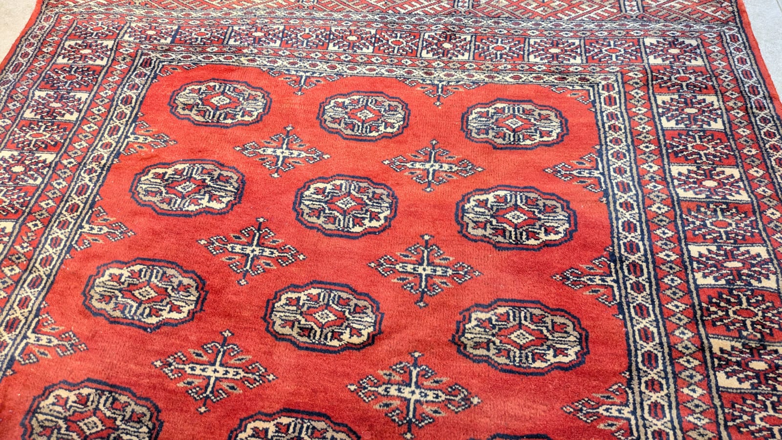 Vintage Bokhara Hand Knotted Carpet