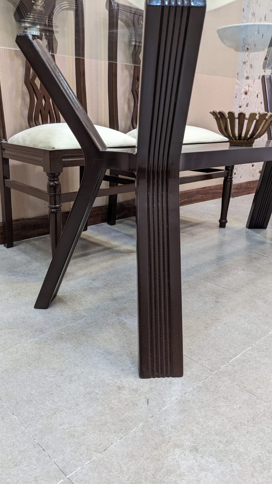 Solid Sheesham Wood 6 Seater Dining Table