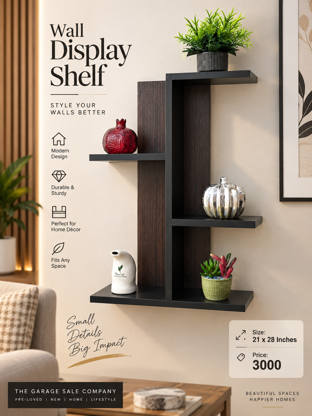 BRAND NEW WALL-MOUNTED DISPLAY SHELF