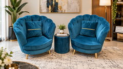 BEAUTIFUL PAIR OF ACCENT CHAIRS WITH MATCHING TABLE
