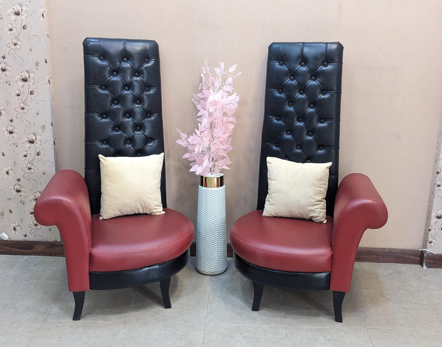 Pair of High Back Chairs