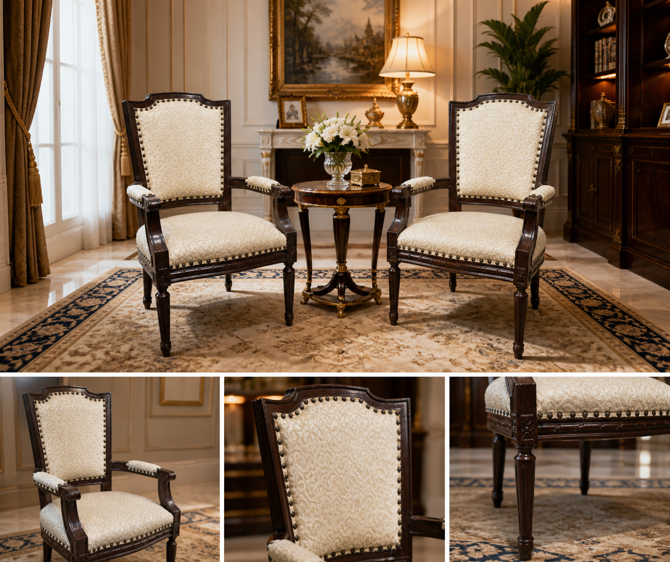 Solid Sheesham Wood Pair Of Bedroom Chairs