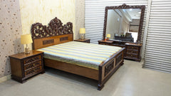 Teak Wood & Teak Ply King Size Bed Set