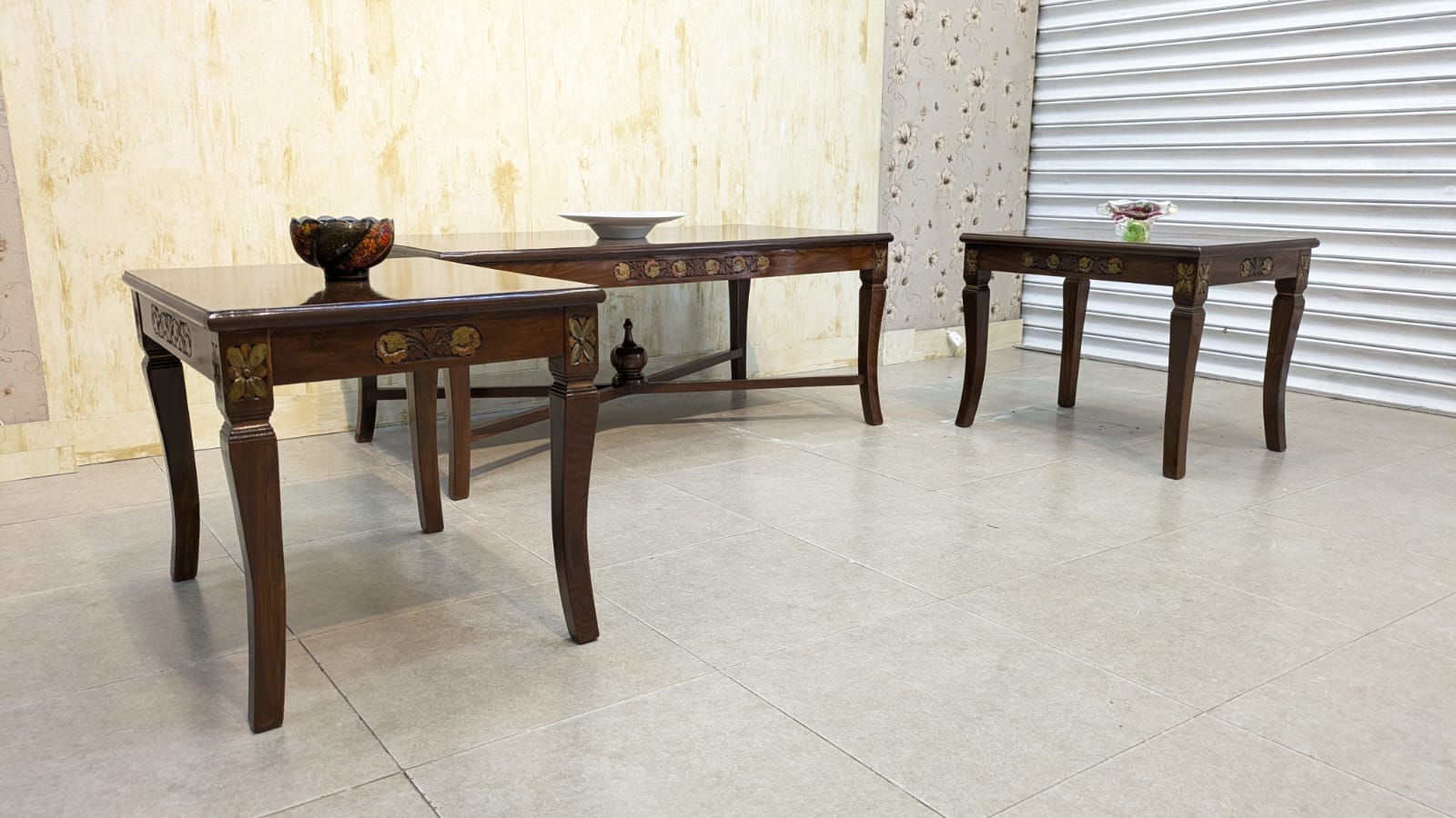 Center Table with 2 Side Tables Set