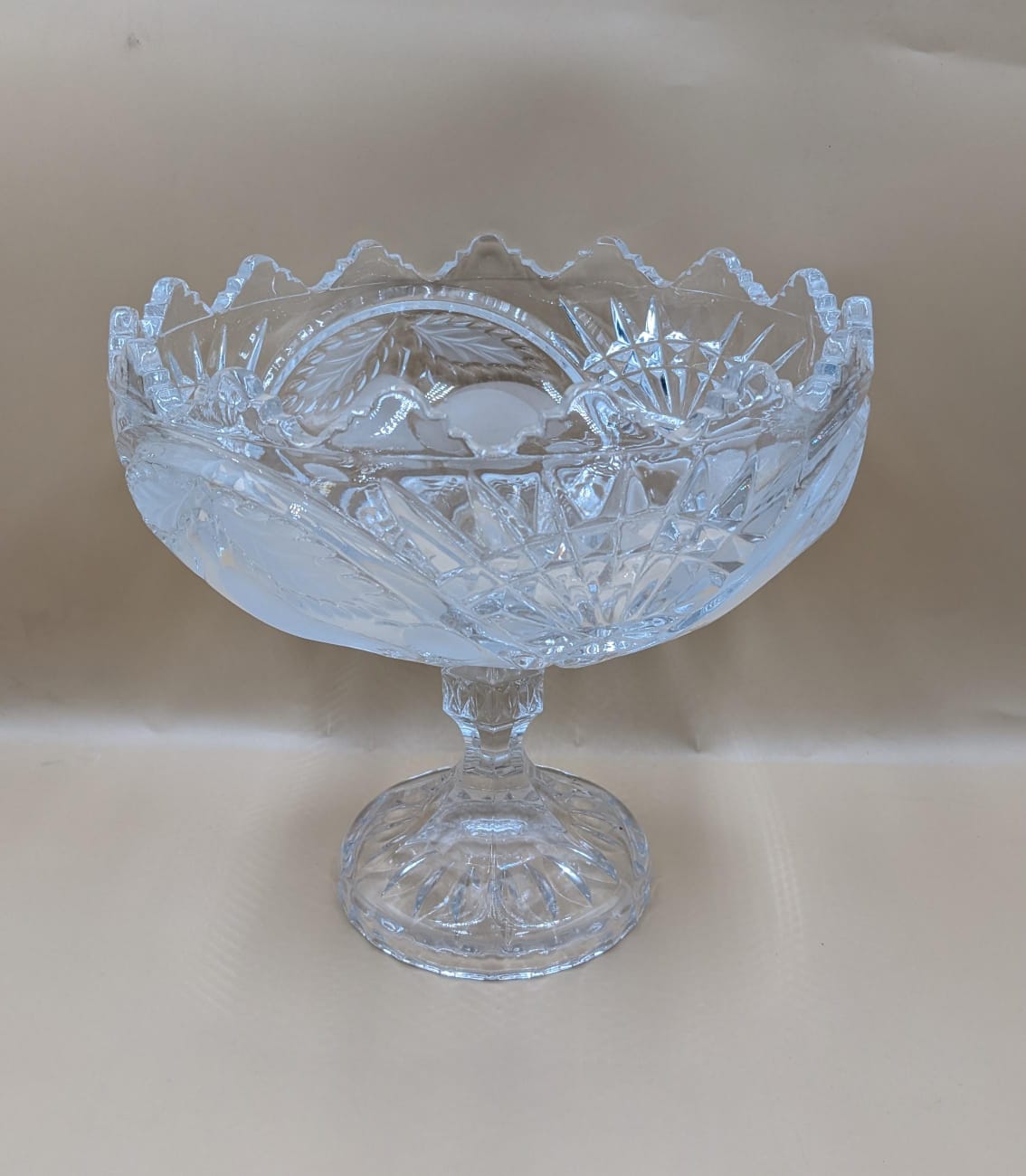Imported Crystal Pedestal Fruit Bowl