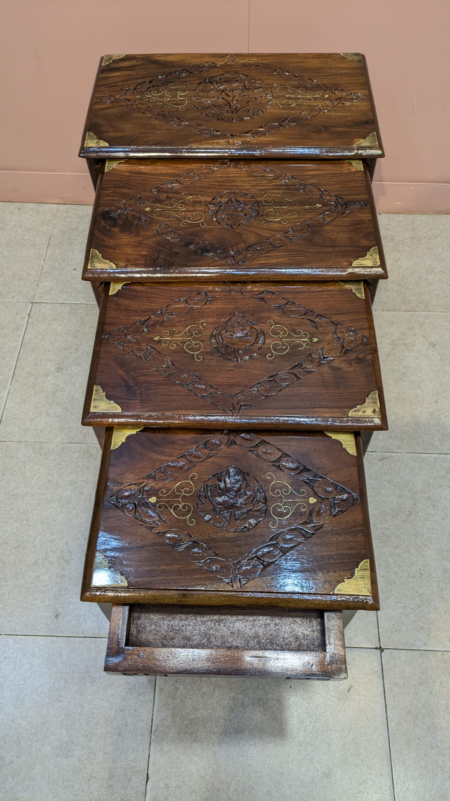 Solid Sheesham Wood Nesting Table
