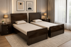 Pair Of Single Beds with 2 Side Tables