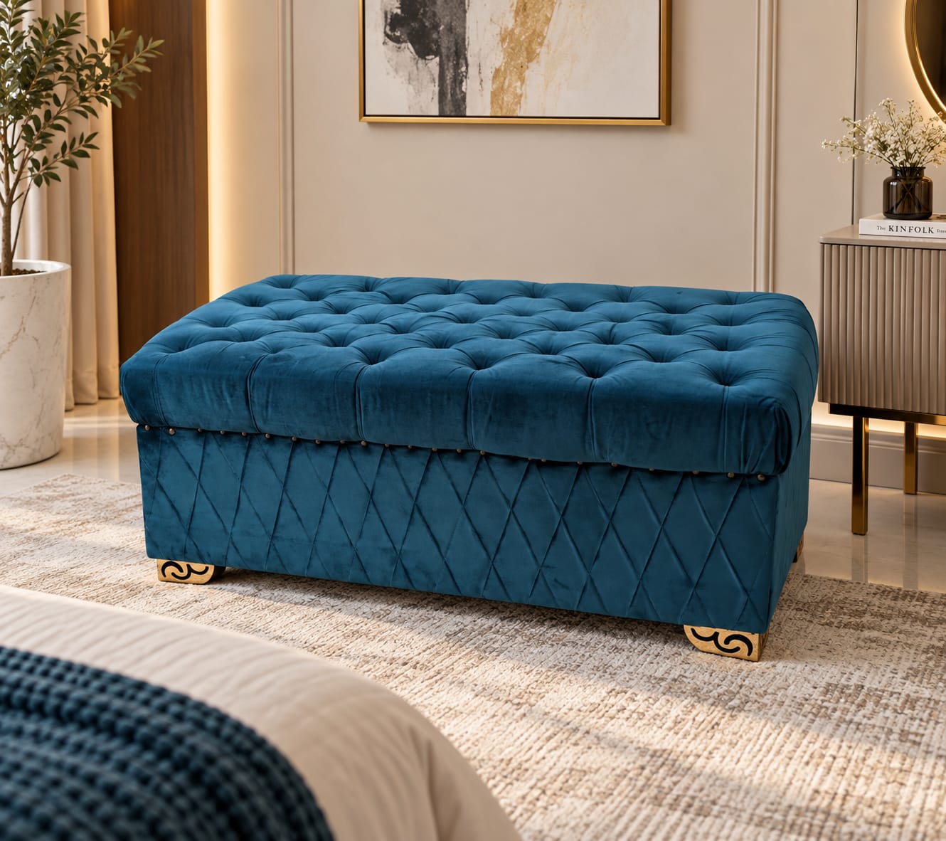 Beautiful 2 Seater Chesterfield Ottoman