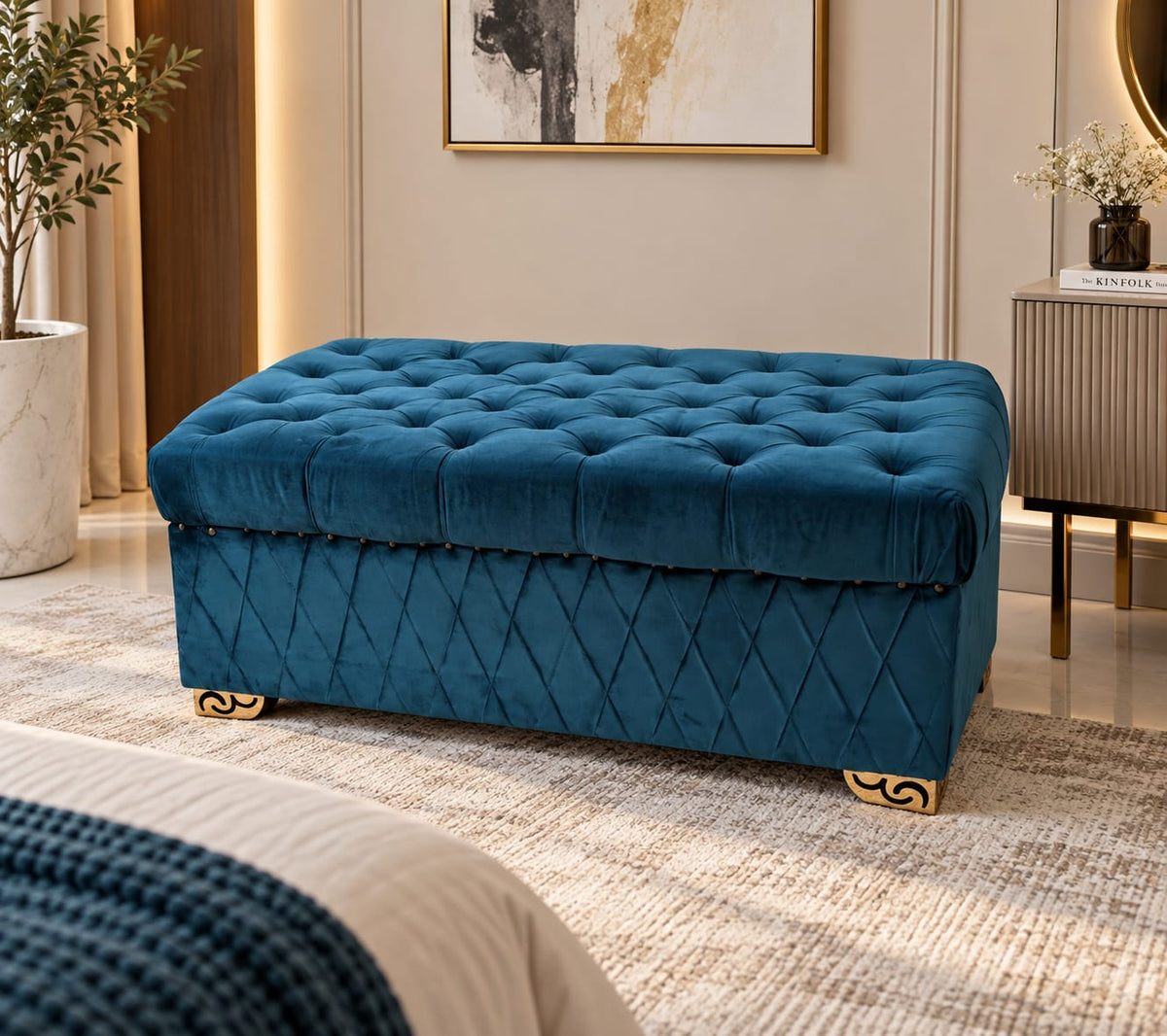 Beautiful 2 Seater Chesterfield Ottoman