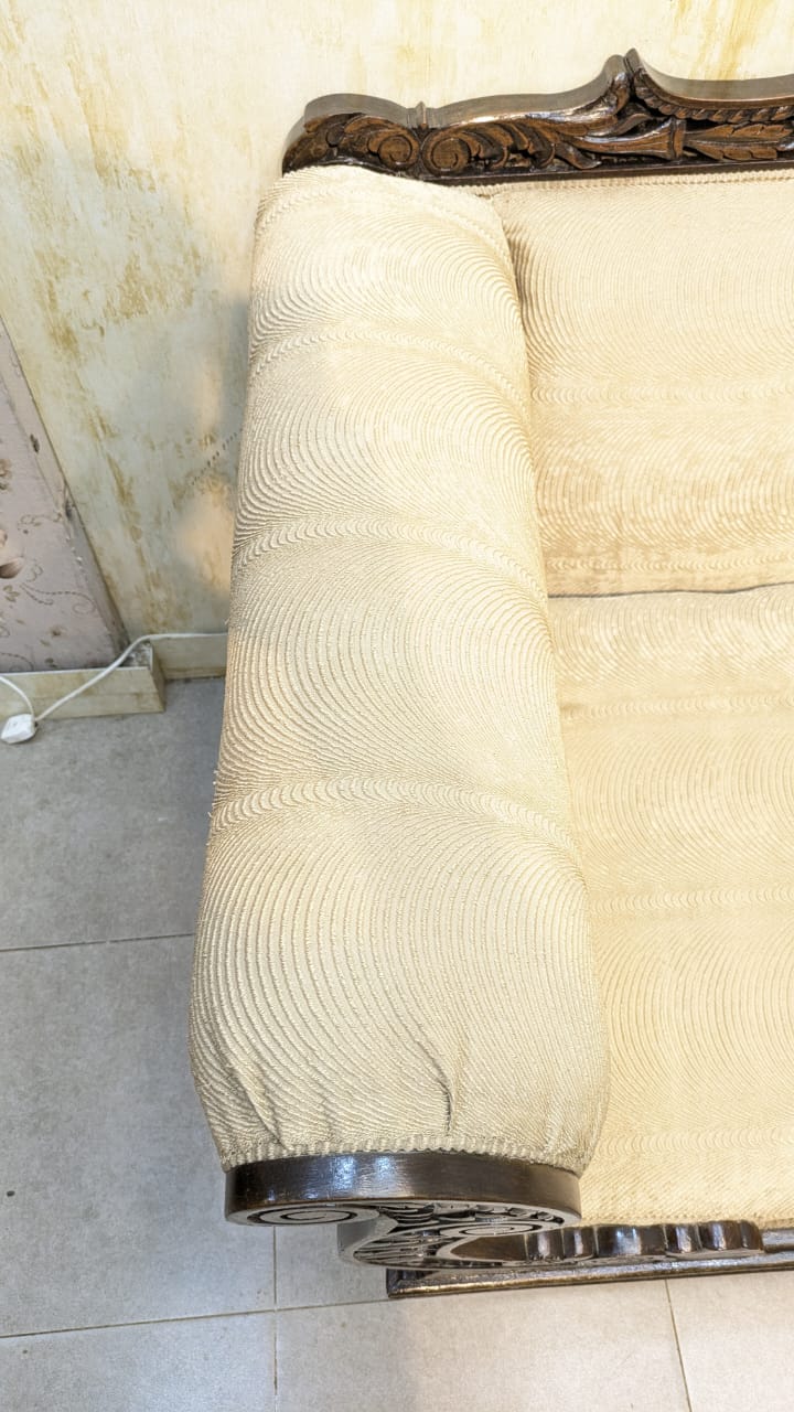 SOLID SHEESHAM WOOD 3-SEATER SOFA