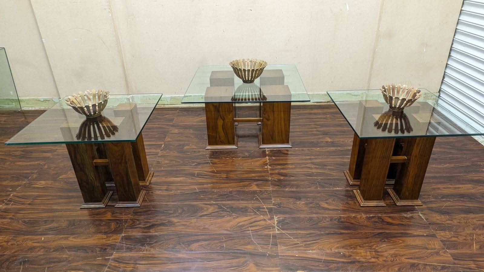 Solid Sheesham Wood Center And Side Tables Set