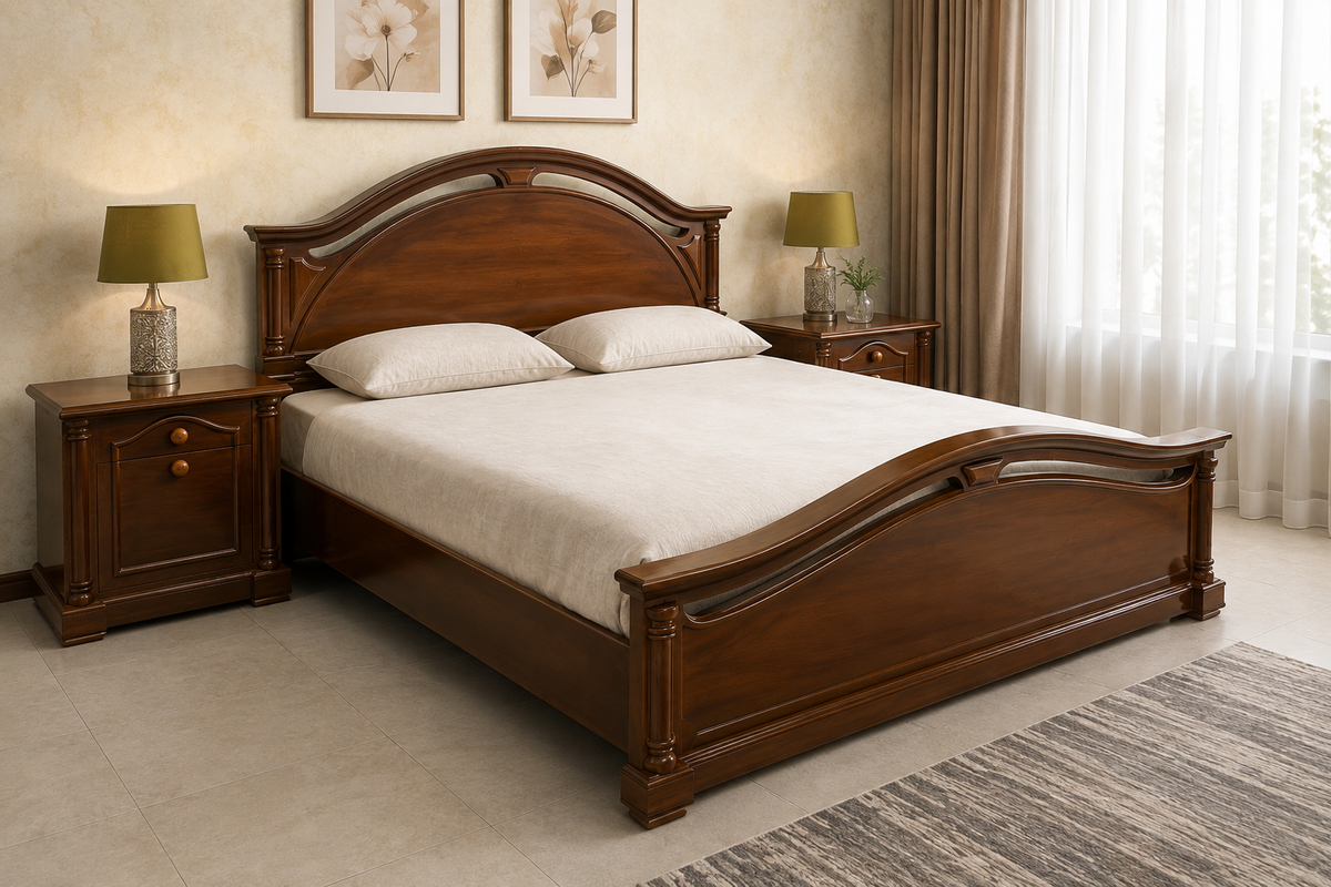 King Size Bed With 2 Side Tables
