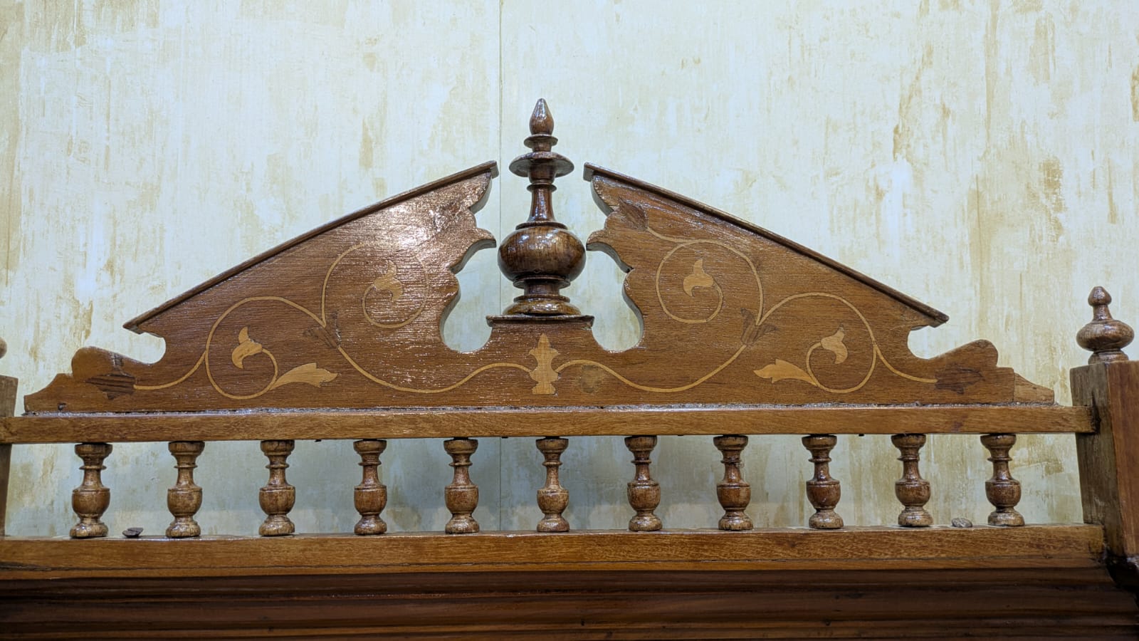 Antique Solid Burma Teak Wood Full Length Wall Mirror