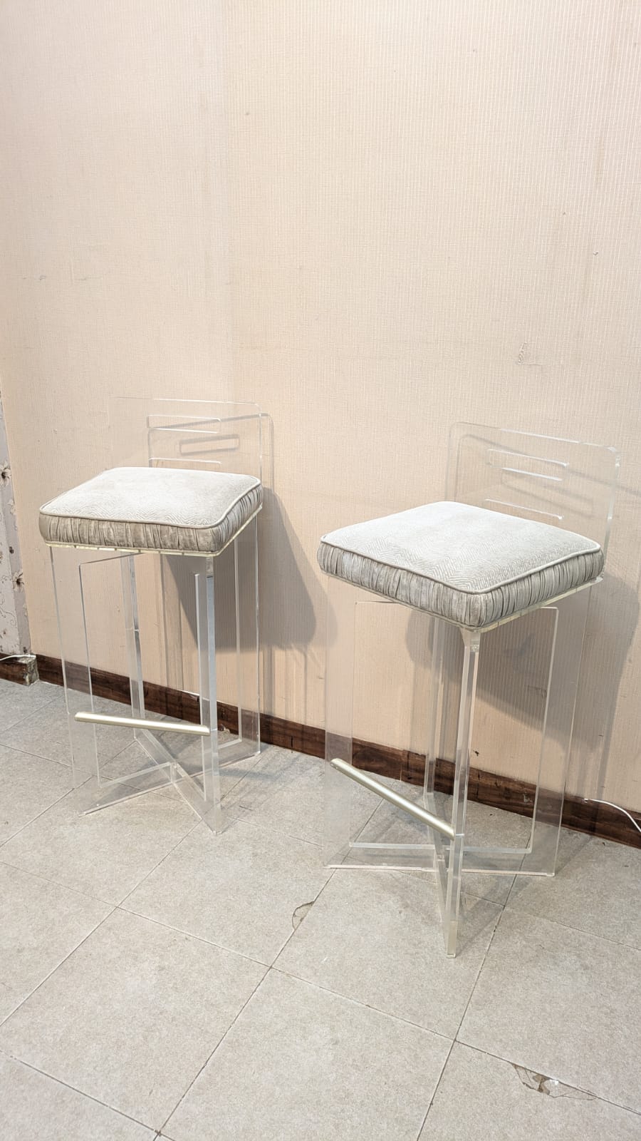 Pair Of Acrylic Bar Stools