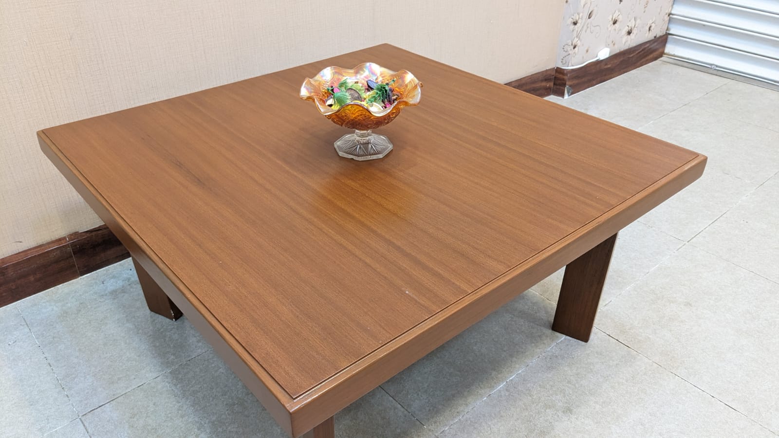 Burma Teak Wood and Teak Ply Center and Side Tables Set