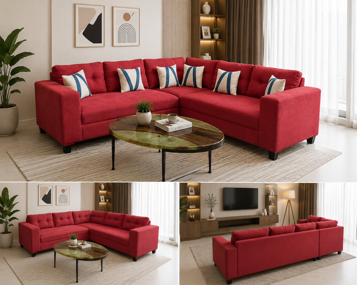 Modern Design 6 Seater L Shape Sofa Set