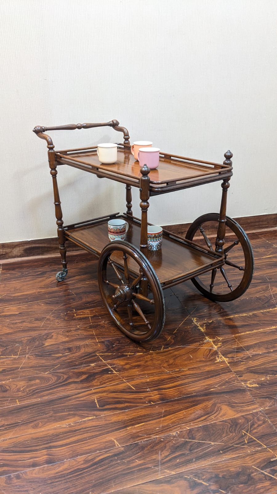 Solid Sheesham Wood Serving Cart